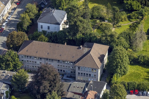 Aerial view, town hall Schwelm in the district Öhde in Schwelm, Ruhr area, North Rhine-Westphalia, Germany, authority, DE, Europe, aerial view, aerial photography, aerial photography, town hall, Schwelm, town of Schwelm, overview, bird's-eye view, overview