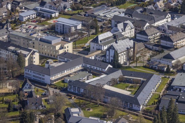 Aerial photo, Campus Josefsheim Bigge, vocational training centre, Bigge, Olsberg, Sauerland, North Rhine-Westphalia, Germany, BBW Bigge, DE, Europe, Josefsheim, aerial photo, aerial photography, aerial photography, people with disabilities, social institution, overview, bird's-eye view, birds-eyes view, overview