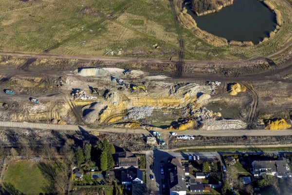 Aerial view, Former racecourse becomes a residential neighbourhood, Project Living by the lake at the trotting track, Hillerheide, Recklinghausen, Ruhr area, North Rhine-Westphalia, Germany, DE, Europe, birds-eyes view, aerial photography, aerial photography, overview, bird's eye view