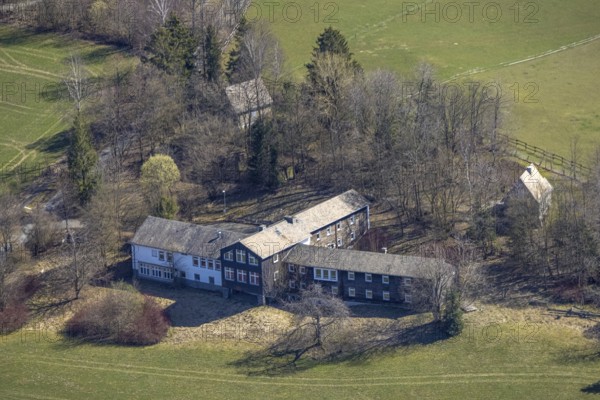 Aerial photo, youth hostel, Schmallenberg, Sauerland, North Rhine-Westphalia, Germany, DE, Europe, hostel, Lenninghof, aerial photo, aerial photography, aerial photography, overview, bird's-eye view, birds-eyes view, overview