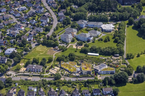 Aerial photo, Balthasar children's and youth hospice, Josefshaus curative home for children and young people, Olpe town, Olpe, Sauerland, North Rhine-Westphalia, Germany, DE, Europe, youth home, children's home, aerial photo, aerial photography, aerial photography, social institution, overview, bird's-eye view, bird's-eye view, overview