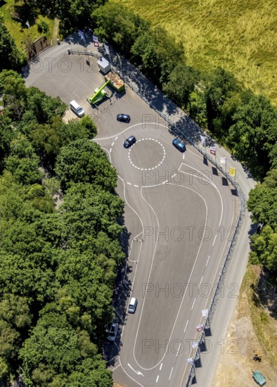 Aerial photo, traffic training area Olpe, Daimlerweg, Stachelau, Olpe, Sauerland, North Rhine-Westphalia, Germany, DE, Europe, aerial photo, aerial photography, aerial photography, overview, bird's-eye view, overview, training area for learner drivers