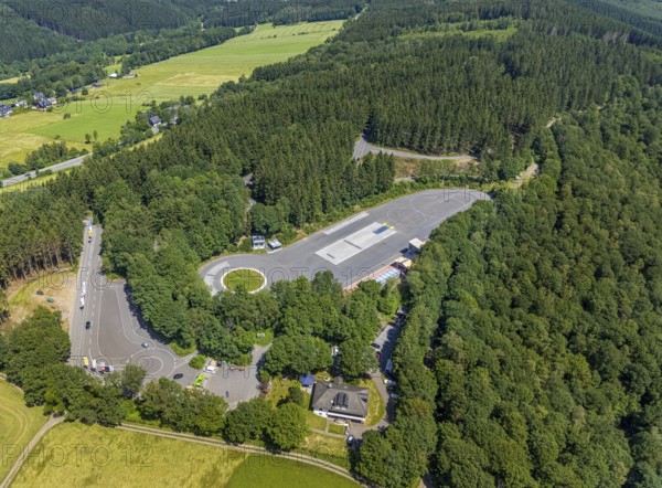 Aerial photo, traffic training area Olpe, Daimlerweg, Stachelau, Olpe, Sauerland, North Rhine-Westphalia, Germany, DE, Europe, aerial photo, aerial photography, aerial photography, overview, bird's-eye view, overview, training area for learner drivers