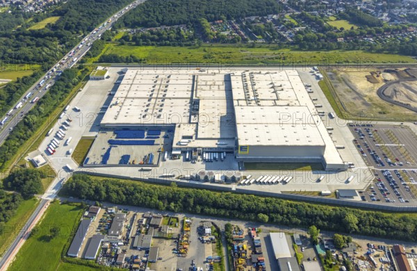 Aerial view, Edeka central warehouse Oberhausen, Logport 5, Logport V, Schwarze Heide, Oberhausen, Ruhr area, North Rhine-Westphalia, Germany, DE, Europe, birds-eyes view, aerial photograph, aerial photography, aerial photography, overview, overview, bird's eye view