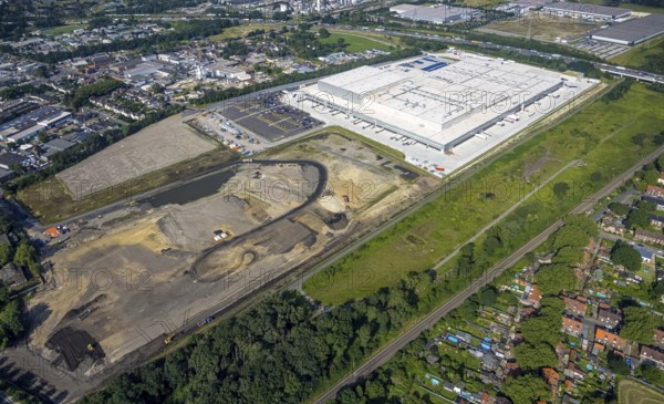 Aerial view, Edeka central warehouse Oberhausen, Logport 5, Logport V, Schwarze Heide, Oberhausen, Ruhr area, North Rhine-Westphalia, Germany, DE, Europe, birds-eyes view, aerial photograph, aerial photography, aerial photography, overview, overview, bird's eye view