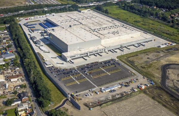 Aerial view, Edeka central warehouse Oberhausen, Logport 5, Logport V, Schwarze Heide, Oberhausen, Ruhr area, North Rhine-Westphalia, Germany, DE, Europe, birds-eyes view, aerial photograph, aerial photography, aerial photography, overview, overview, bird's eye view