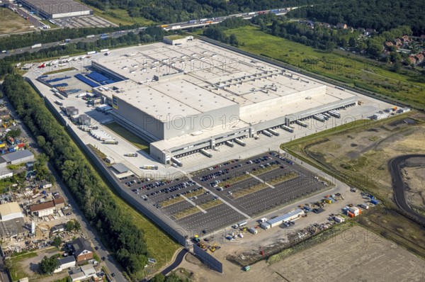 Aerial view, Edeka central warehouse Oberhausen, Logport 5, Logport V, Schwarze Heide, Oberhausen, Ruhr area, North Rhine-Westphalia, Germany, DE, Europe, birds-eyes view, aerial photograph, aerial photography, aerial photography, overview, overview, bird's eye view