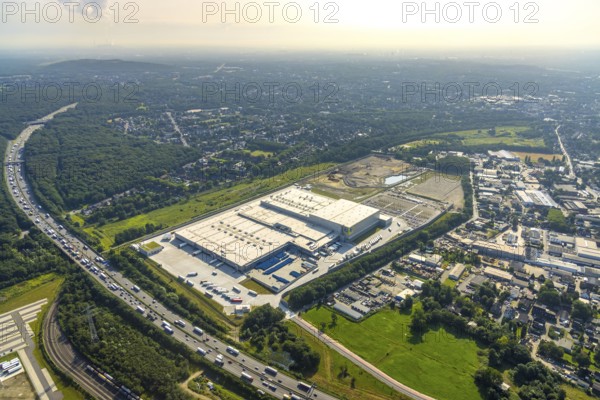 Aerial view, Edeka central warehouse Oberhausen, Logport 5, Logport V, Schwarze Heide, Oberhausen, Ruhr area, North Rhine-Westphalia, Germany, DE, Europe, birds-eyes view, aerial photograph, aerial photography, aerial photography, overview, overview, bird's eye view