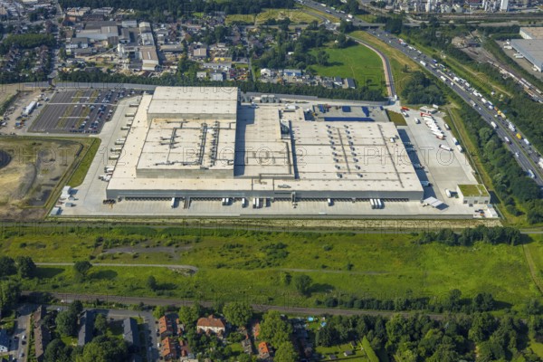 Aerial view, Edeka central warehouse Oberhausen, Logport 5, Logport V, Schwarze Heide, Oberhausen, Ruhr area, North Rhine-Westphalia, Germany, DE, Europe, birds-eyes view, aerial photograph, aerial photography, aerial photography, overview, overview, bird's eye view