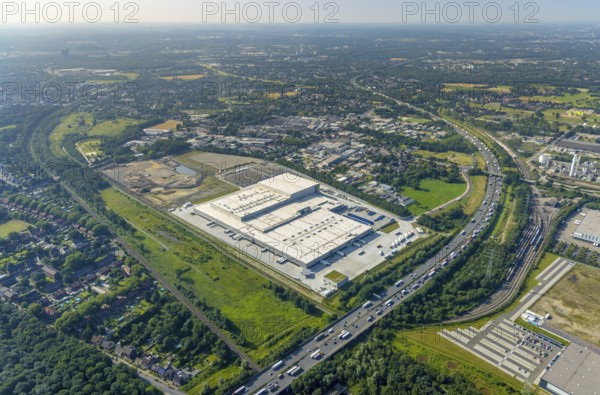 Aerial view, Edeka central warehouse Oberhausen, Logport 5, Logport V, Schwarze Heide, Oberhausen, Ruhr area, North Rhine-Westphalia, Germany, DE, Europe, birds-eyes view, aerial photograph, aerial photography, aerial photography, overview, overview, bird's eye view