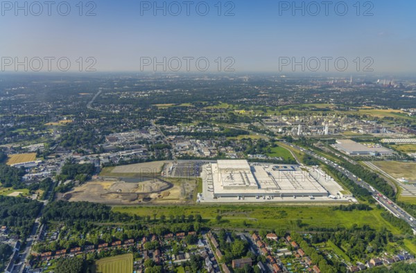 Aerial view, Edeka central warehouse Oberhausen, Logport 5, Logport V, Schwarze Heide, Oberhausen, Ruhr area, North Rhine-Westphalia, Germany, DE, Europe, birds-eyes view, aerial photograph, aerial photography, aerial photography, overview, overview, bird's eye view