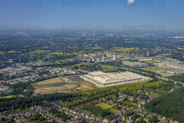 Aerial view, Edeka central warehouse Oberhausen, Logport 5, Logport V, Schwarze Heide, Oberhausen, Ruhr area, North Rhine-Westphalia, Germany, DE, Europe, birds-eyes view, aerial photograph, aerial photography, aerial photography, overview, overview, bird's eye view