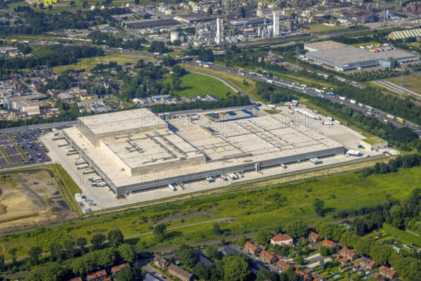 Aerial view, Edeka central warehouse Oberhausen, Logport 5, Logport V, Schwarze Heide, Oberhausen, Ruhr area, North Rhine-Westphalia, Germany, DE, Europe, birds-eyes view, aerial photograph, aerial photography, aerial photography, overview, overview, bird's eye view
