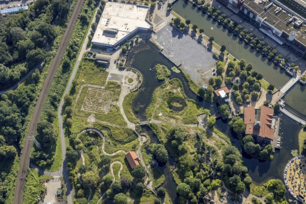 Aerial view, CentrO.Park with Beach Club at Centro Oberhausen in Borbeck, Oberhausen, Ruhr area, North Rhine-Westphalia, Germany, adventure park, Centropark, DE, Europe, aerial view, aerial photography, aerial photography, overview, bird's-eye view, overview