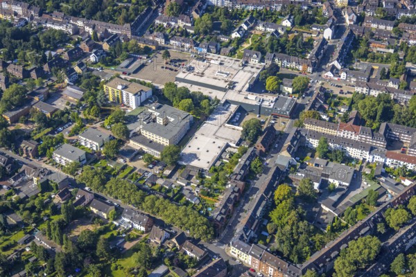 Aerial view, The Schladviertel with the furniture store XXXLutz Rück Oberhausen Straßburger Straße in the district Schlad in Oberhausen, Ruhr area, North Rhine-Westphalia, Germany, DE, Europe, commercial enterprises, commercial area, commercial location, commercial use, industrial area, industrial location, aerial view, aerial photography, aerial photography, aerial photography, Oberhausen, overview, bird's eye view, birds-eyes view, overview