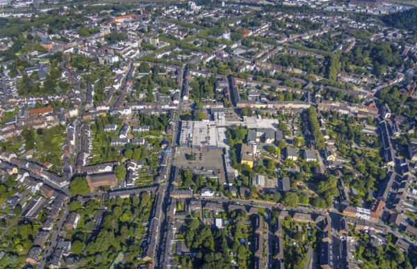 Aerial view, The Schladviertel with the furniture store XXXLutz Rück Oberhausen Straßburger Straße in the district Schlad in Oberhausen, Ruhr area, North Rhine-Westphalia, Germany, DE, Europe, commercial enterprises, commercial area, commercial location, commercial use, industrial area, industrial location, aerial view, aerial photography, aerial photography, aerial photography, Oberhausen, overview, bird's eye view, birds-eyes view, overview