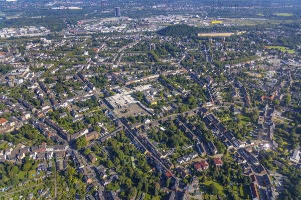 Aerial view, The Schladviertel with the furniture store XXXLutz Rück Oberhausen Straßburger Straße in the district Schlad in Oberhausen, Ruhr area, North Rhine-Westphalia, Germany, DE, Europe, commercial enterprises, commercial area, commercial location, commercial use, industrial area, industrial location, aerial view, aerial photography, aerial photography, aerial photography, Oberhausen, overview, bird's eye view, birds-eyes view, overview