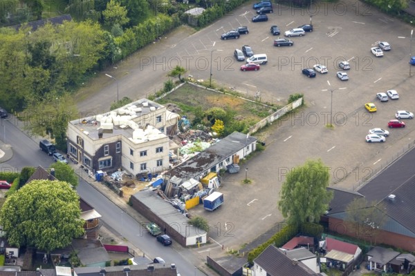 Aerial view, demolition work at Weberstraße, Bero-Zentrum, Oberhausen, Ruhr area, North Rhine-Westphalia, Germany, demolition, demolition work, DE, Europe, aerial view, aerial photography, aerial photography, overview, bird's-eye view, overview