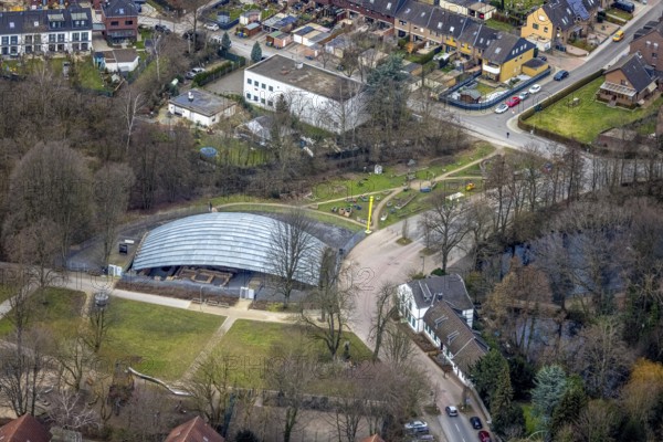 Aerial view, LVR-Industriemuseum St. Antony-Hütte, Antony-Park, Klosterhardt, Oberhausen, Ruhr area, North Rhine-Westphalia, Germany, Antonie-Park, Antoniestraße, DE, Europe, hut, aerial view, aerial photography, aerial photography, sight, pond, overview, bird's-eye view, overview