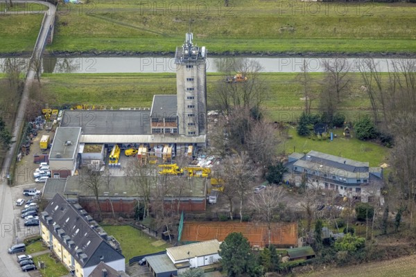 Aerial photo, roofing company Weidenstraße, Buschhausen, Oberhausen, Ruhr area, North Rhine-Westphalia, Germany, DE, Europe, commercial enterprises, commercial area, commercial area, commercial location, commercial use, aerial photograph, aerial photography, aerial photography, overview, bird's-eye view, birds-eyes view, overview