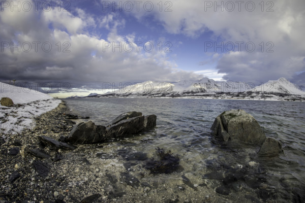 Norway tromsö snow mountains sea