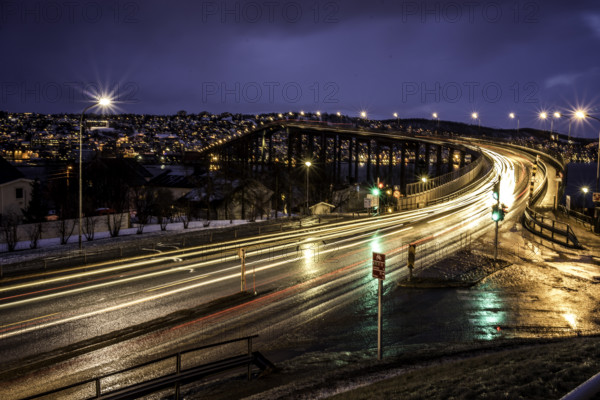 Norway tromsö bridge cars long exposure