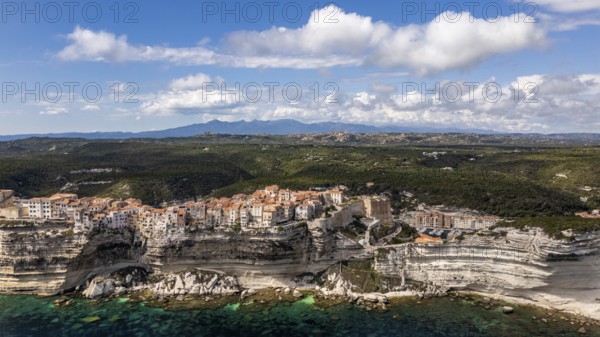Aerial view, Bonifacio, Corsica, France
