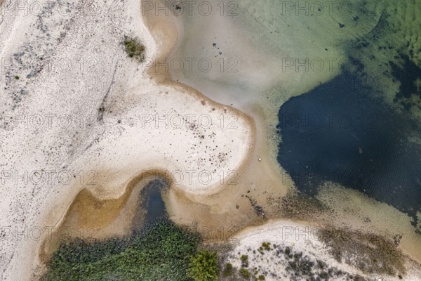 Aerial view, sandy beach, coast, Corsica, France