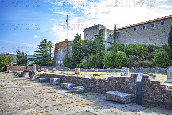 Roman Forum and St Justus Castle in Trieste, Friuli-Venezia Giulia, Italy