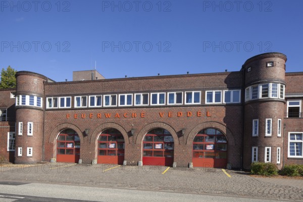 Old brick fire station, Veddel, Hamburg, Germany