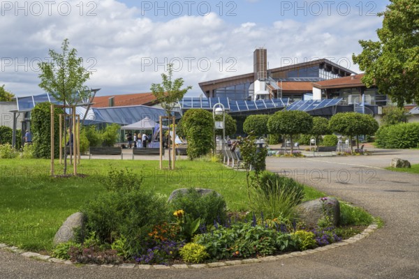 Obermain Therme, spa garden, Bad Staffelstein, Upper Franconia, Franconia, Bavaria, Germany