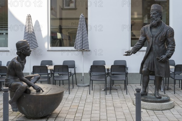 Adam Riese, arithmetic master, statue, sculpture, Bad Staffelstein, Upper Franconia, Franconia, Bavaria, Germany