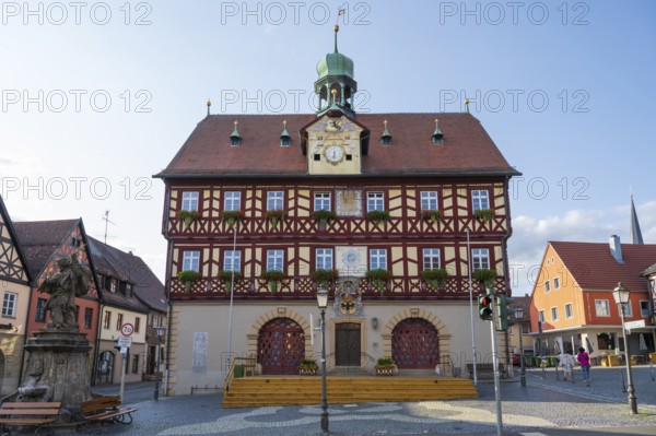 Town hall, half-timbered construction, old town centre, Bad Staffelstein, Upper Franconia, Franconia, Bavaria, Germany