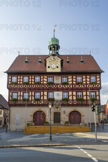 Town hall, half-timbered construction, old town centre, Bad Staffelstein, Upper Franconia, Franconia, Bavaria, Germany