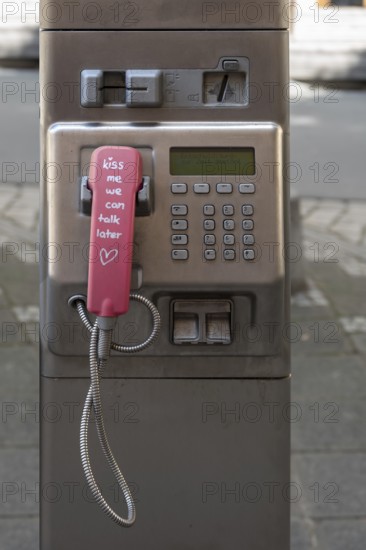 Telekom public telephone pillar, Nuremberg, Central Franconia, Bavaria, Germany