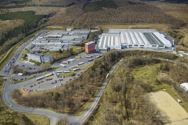 SCHÄFER WERKE Group, Salchendorf, Neunkirchen, Siegerland, North Rhine-Westphalia, Germany, DE, Europe, commercial enterprises, commercial area, commercial site, commercial use, industrial area, industrial site, aerial view, aerial photograph, aerial photography, aerial photography, Pfannenbergstraße, Siegen, overview, bird's-eye view, birds-eyes view, overview