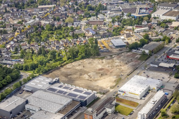 Aerial view, brownfield Weseler Straße, Speldorf, Mülheim an der Ruhr, Ruhr area, North Rhine-Westphalia, Germany, DE, Europe, aerial view, aerial photography, aerial photography, overview, bird's-eye view, overview, tedox Baumarkt