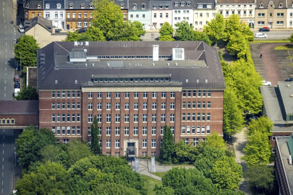 Aerial view, Mannesmann Precision Tubes GmbH building, Altstadt II, Mülheim an der Ruhr, Ruhr area, North Rhine-Westphalia, Germany, DE, Europe, commercial enterprises, commercial area, commercial site, commercial use, industrial area, industrial site, aerial photograph, aerial photography, aerial photography, overview, bird's-eye view, birds-eyes view, overview