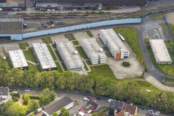 Aerial photograph, HSPV North Rhine-Westphalia, University of Applied Sciences for Police and Public Administration, Industriestraße, Styrum, Mülheim an der Ruhr, Ruhr area, North Rhine-Westphalia, Germany, authority, DE, Europe, aerial photograph, aerial photography, aerial photography, police, overview, administration, bird's-eye view, overview