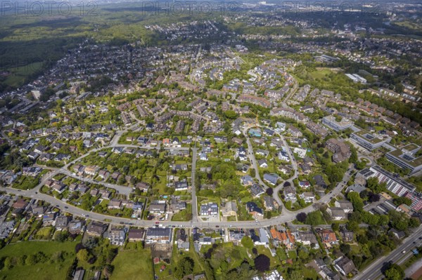 Aerial view, Saarner Kuppe Luxemburger Allee, Saarn, Mülheim an der Ruhr, Ruhr area, North Rhine-Westphalia, Germany, DE, Europe, property tax, real estate, aerial view, aerial photography, aerial photography, overview, bird's-eye view, housing estate, housing and living, residential area, residential buildings, housing quality, residential neighbourhood, housing estate, birds-eyes view, overview