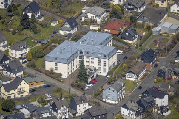 Old people's home and nursing home St. Barbara, Birken, Mudersbach, Siegerland, Rhineland-Palatinate, Germany, old people's home, retirement home, care and nursing, DE, Europe, aerial view, aerial photograph, aerial photography, aerial photography, care facility, retirement home, retirement residence, retirement home, senior centre, overview, bird's-eye view, overview
