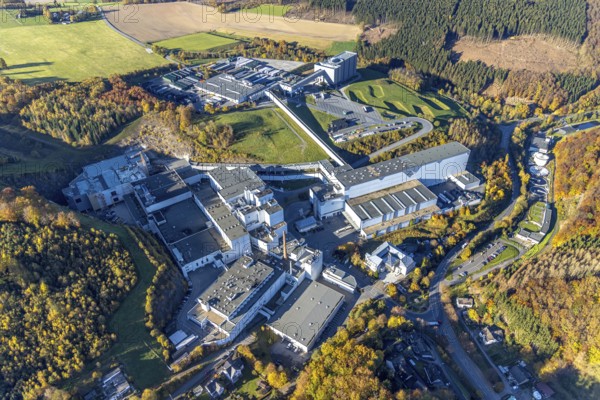 Aerial photo, C.& A. VELTINS brewery in the Grevenstein district of Meschede, Sauerland, North Rhine-Westphalia, Germany, brewery, DE, Europe, aerial view, aerial photography, aerial photography, Meschede, overview, Veltins brewery, bird's-eye view, overview