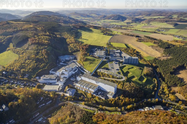 Aerial photo, C.& A. VELTINS brewery in the Grevenstein district of Meschede, Sauerland, North Rhine-Westphalia, Germany, brewery, DE, Europe, aerial view, aerial photography, aerial photography, Meschede, overview, Veltins brewery, bird's-eye view, overview