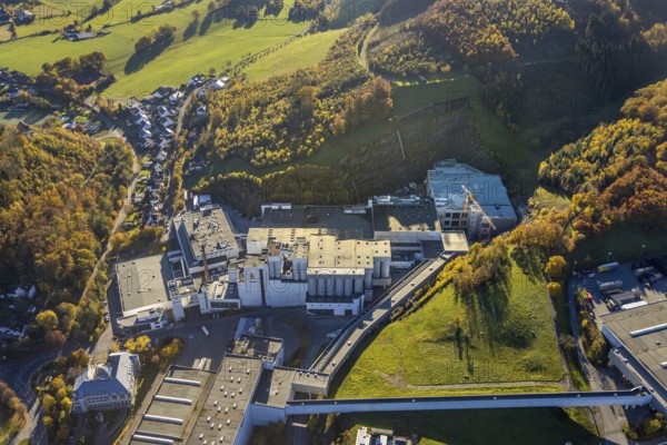 Aerial photo, C.& A. VELTINS brewery in the Grevenstein district of Meschede, Sauerland, North Rhine-Westphalia, Germany, brewery, DE, Europe, aerial view, aerial photography, aerial photography, Meschede, overview, Veltins brewery, bird's-eye view, overview