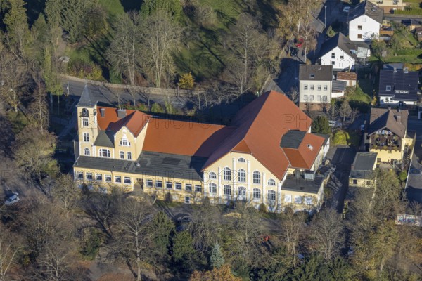 Aerial view, Wilhelmshöhe Menden venue in Menden, Sauerland, North Rhine-Westphalia, Germany, DE, Europe, aerial photography, aerial photography, aerial photography, Menden, overview, venue, event location, bird's-eye view, birds-eyes view, cultural use, overview