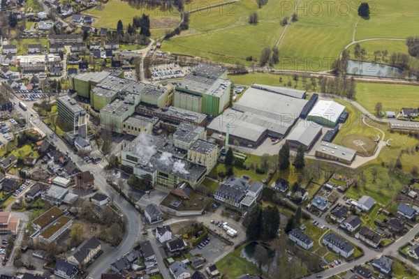 Aerial photo, Krombacher Brauerei Bernhard Schadeberg GmbH, Krombach, Kreuztal, Sauerland, North Rhine-Westphalia, Germany, brewery, DE, Europe, commercial enterprises, commercial area, commercial location, commercial use, industrial area, industrial location, Siegen-Wittgenstein district, aerial photograph, aerial photography, aerial photography, overview, bird's-eye view, bird's-eye view, overview