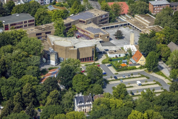 Aerial photo, Städtisches Gymnasium Kamen, Kolonie Tannenberg, Kamen, Ruhr area, North Rhine-Westphalia, Germany, education, educational institution, DE, Europe, grammar school, teaching institute, aerial photo, aerial photography, aerial photography, school, overview, bird's-eye view, birds-eyes view, overview