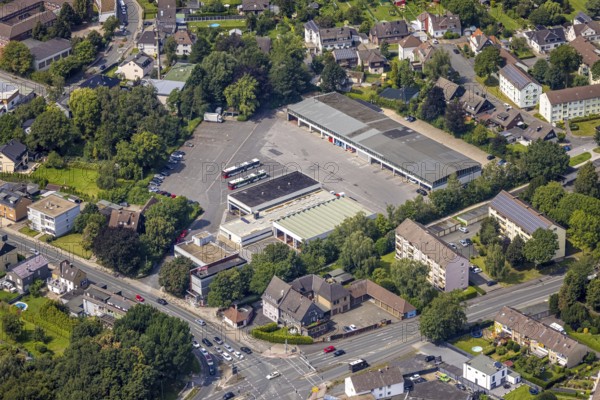 Aerial photo, Verkehrsgesellschaft Kreis Unna Betriebshof Kamen, Kamen, Ruhr area, North Rhine-Westphalia, Germany, buses, DE, Europe, aerial photo, aerial photography, aerial photography, overview, VKU, Verkehrsgesellschaft Kreis Unna, transport company, bird's-eye view, WVG Group, birds-eyes view, overview