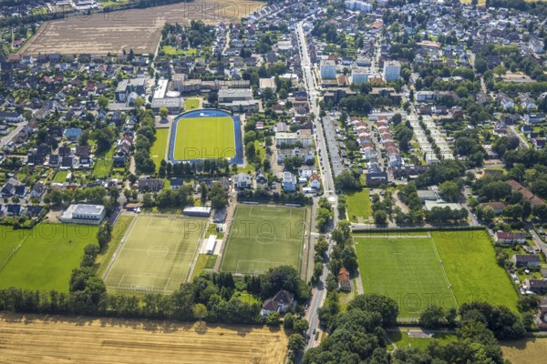 Aerial view, SportCentrum Kaiserau in the district of Kaiserau, Kamen, Ruhr area, North Rhine-Westphalia, Germany, DE, Europe, Football and Athletics Association of Westphalia, football pitch, aerial view, aerial photography, aerial photography, sports facilities, sports field, Kaiserau sports school, sports facility, sports centre, overview, bird's eye view, overview