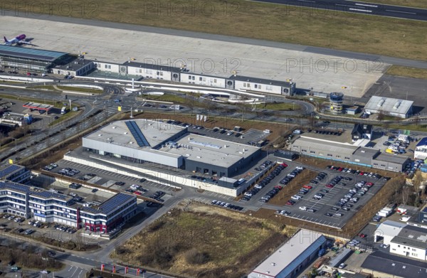 Aerial view, Porsche Centre Dortmund, Natorp, Holzwickede, Ruhr area, North Rhine-Westphalia, Germany, DE, Europe, birds-eyes view, aerial photography, aerial photography, overview, bird's eye view